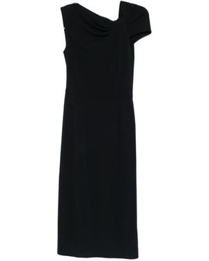 Givenchy Draped-Detail One-Shoulder Midi Dress - Black