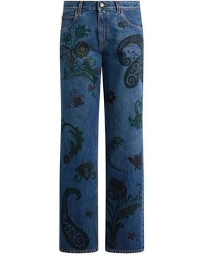 Etro Jeans Mit Paisley-Print - Blau
