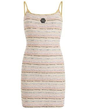 Philipp Plein Square-Neck Mini Dress - White