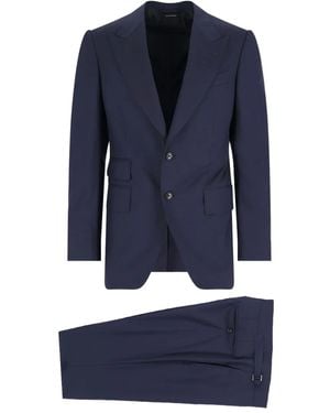 Tom Ford Peak-Lapel Wool Suit - Blue