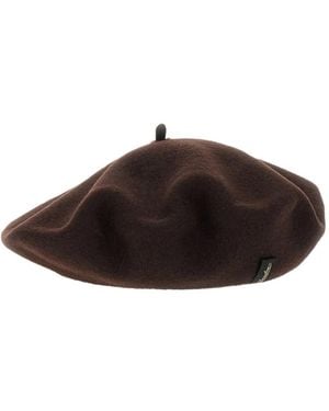 Borsalino Dark Solid Beret Hat - Brown