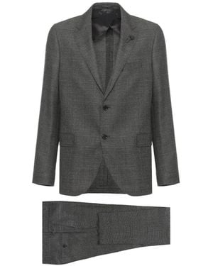 Lardini Check-Pattern Virgin Wool Suit - Gray