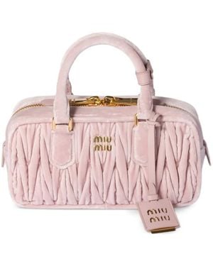 Miu Miu Arcadie Matelassé Tote Bag - Pink