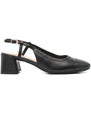 Clarks 45Mm Nyta45 Slingback Block-Heel Court Shoes - Black