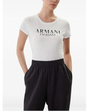 ARMANI EXCHANGE Logo-Print T-Shirt - White