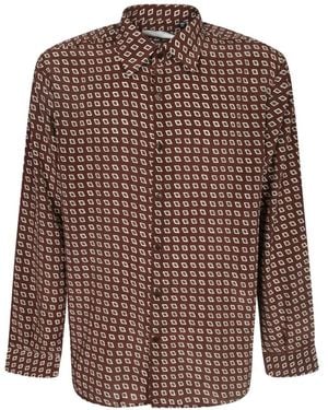 Costumein Geometric-Print Long-Sleeved Shirt - Brown