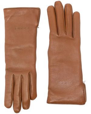 Gucci Leather Gloves - Brown