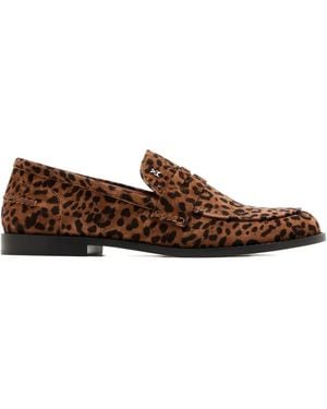 AMINA MUADDI Tilda Leopard-Print Loafers - Brown