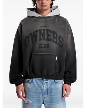 Represent Owners Club Logo-Print Hoodie - Black