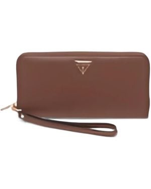 Guess Guess Danielle Slg Large Zip Around - Brown