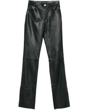 Manokhi Sena Hose mit Ledereinsatz - Grau