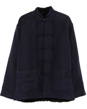 Uma Wang Knotted-Front Jacket - Blue