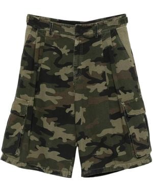 Patrizia Pepe Camouflage-Print Cargo Shorts - Green