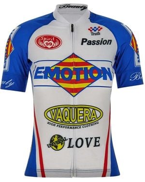 VAQUERA Text-Print Polo Top - Blue
