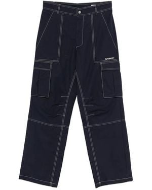 Carrera Contrast-Stitch Cargo Trousers - Blue