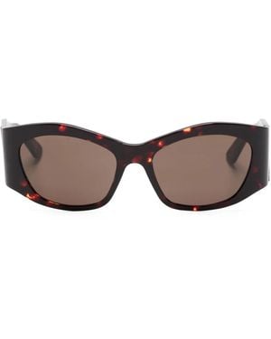 Balenciaga Rectangle-Frame Sunglasses - Brown