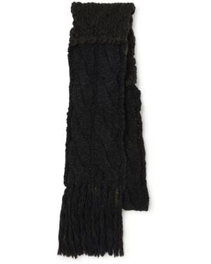 Y's Yohji Yamamoto Zweifarbiger Seidenschal - Schwarz