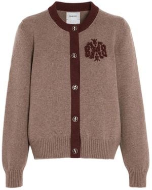 Barrie Cardigan En Cachemire À Logo Brodé - Marron