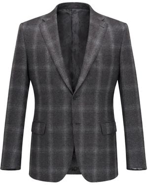 Brioni Plaid V-Cut Lapels Jacket - Grey