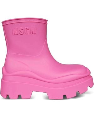 MSGM プラットフォーム レインブーツ - ピンク