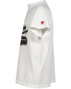 Emotionally Unavailable Graphic-Print Logo-Patch T-Shirt - White