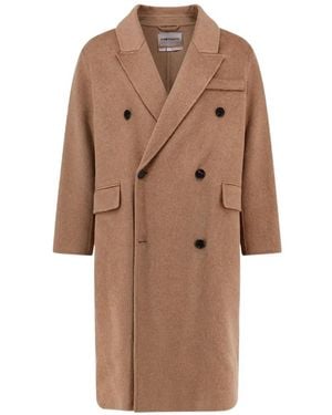 Amaranto Double-Breasted Felted Coat - Brown