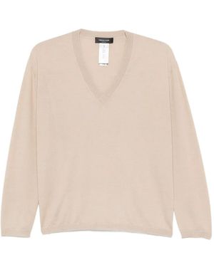 Fabiana Filippi Vネック ロングtシャツ - ナチュラル