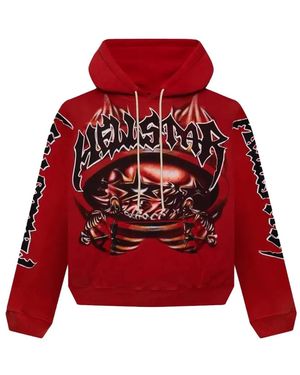 HELLSTAR Graphic Hooded T-Shirt - Red