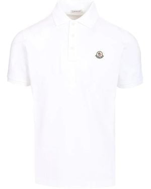 Moncler Logo-Patch Polo Shirt - White