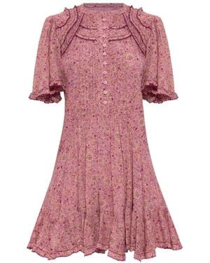 Isabel Marant フローラル ラッフル ミニドレス - ピンク