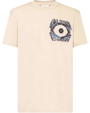 Philipp Plein T-Shirt Mit Adler-Print - Natur