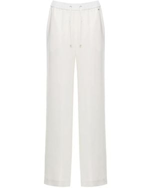 Herno Pantalon Palazzo À Lien De Resserrage - White