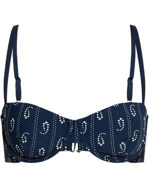 Tory Burch Printed Bikini Top - Blue