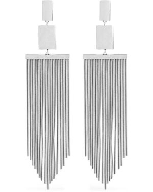 Isabel Marant Square Fringe Earrings - White