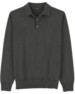 BOGGI Knitted Polo Shirt - Grey