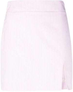 ROWEN ROSE Striped Cotton Mini Skirt - Pink