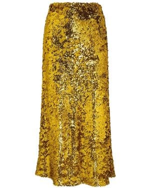 Roberto Cavalli Sequin-Embellishment Midi Skirt - Yellow