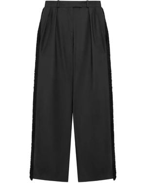 16Arlington Romano Fringe-Trimmed Trousers - Black