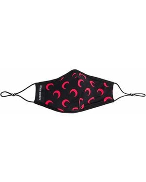 Marine Serre Crescent Moon-print Face Mask - Black