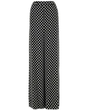 Saint Laurent Satin Polka-dot Trousers - Black