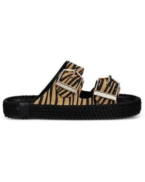 Bohonomad Sydney Zebra-Print Buckle-Fastening Espadrilles - Black