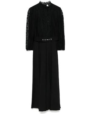 Nissa Lace-Detailed Midi Dress - Black