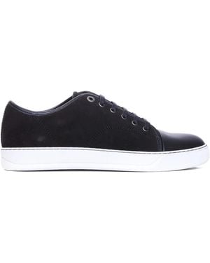 Lanvin Dbb1 Suede Leather Trainers - Black