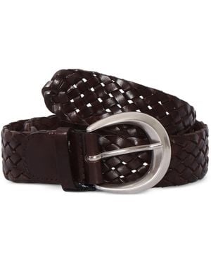 Orciani Braided Leather Belt - Black