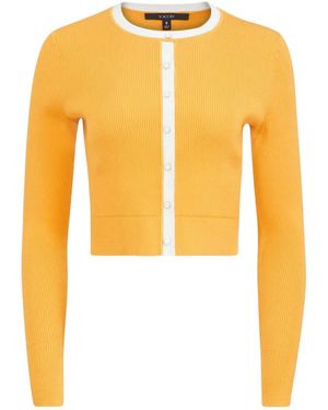 Toccin Ribbed Cropped Cardigan - Yellow