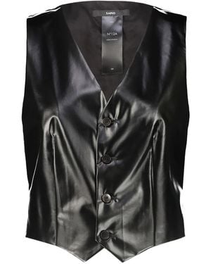 SAPIO Beschichtete Weste Mit Schnalle - Schwarz