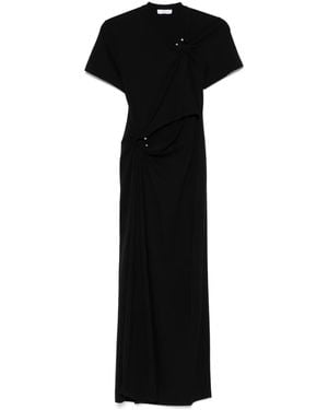 Rabanne Midikleid Aus Jersey - Schwarz