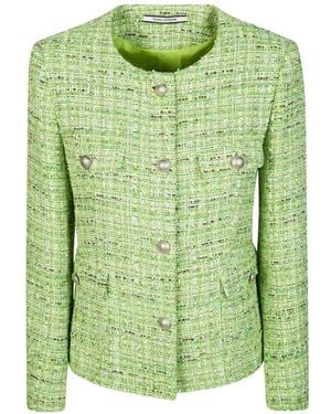 Tagliatore Jodie Button Tweed Jacket - Green