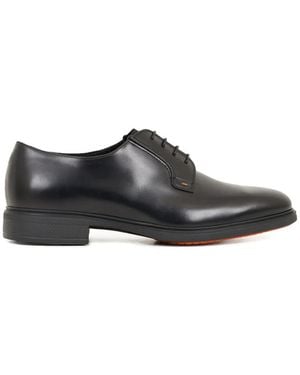 Santoni Block-Heel Derby Shoes - Black