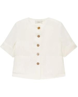 Maliparmi Short-Sleeved Boxy Jacket - White